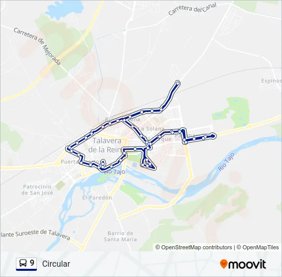 9 Bus Line Map
