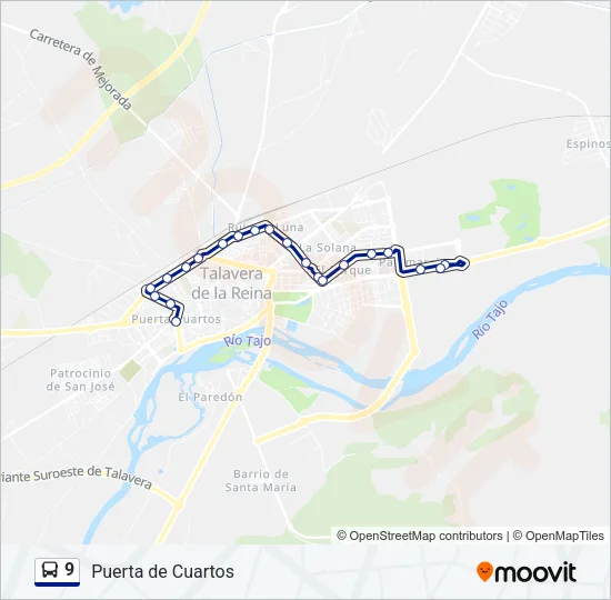 9 Bus Line Map