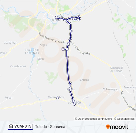 Mapa de VCM-015 de autobús