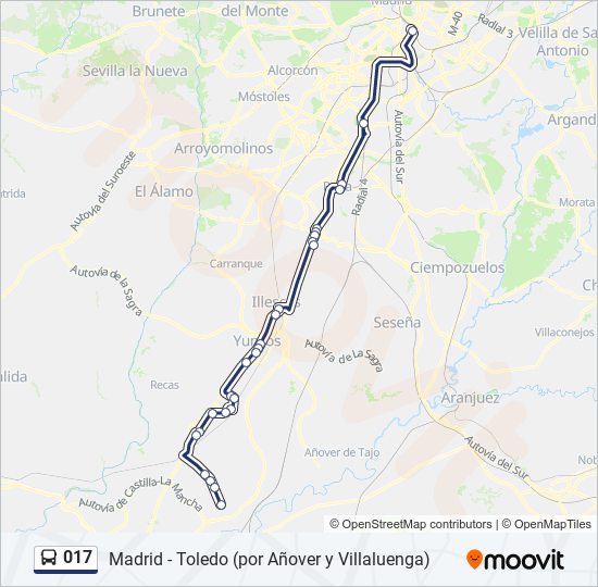 017 bus Mapa de línia