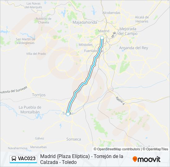 Mapa de VAC023 de autobús