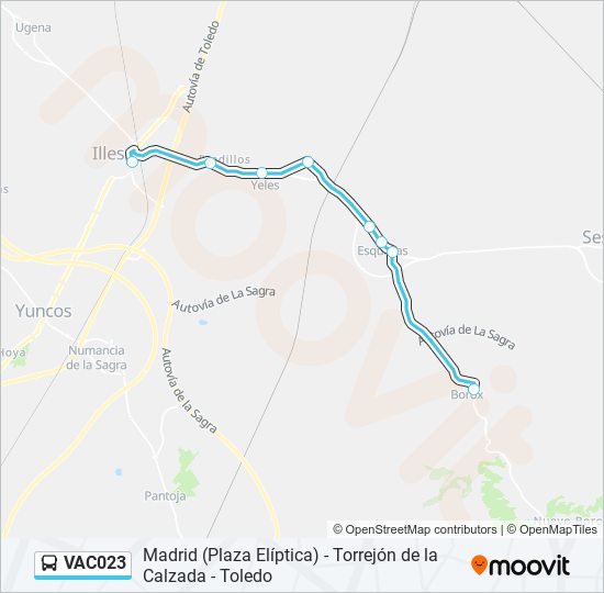 VAC023 bus Mapa de línia