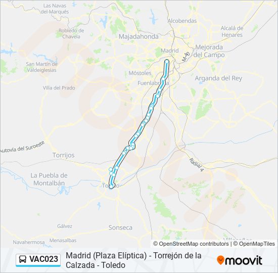 VAC023 bus Mapa de línia