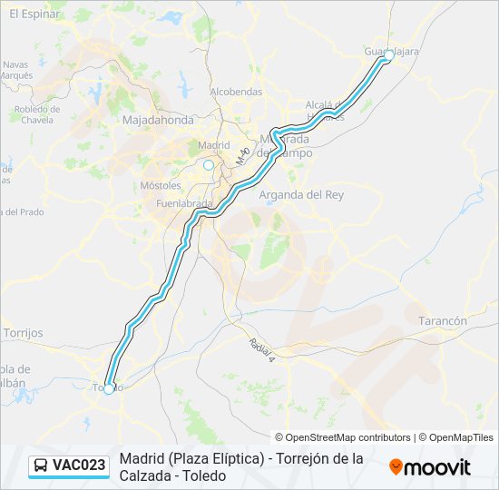 Mapa de VAC023 de autobús