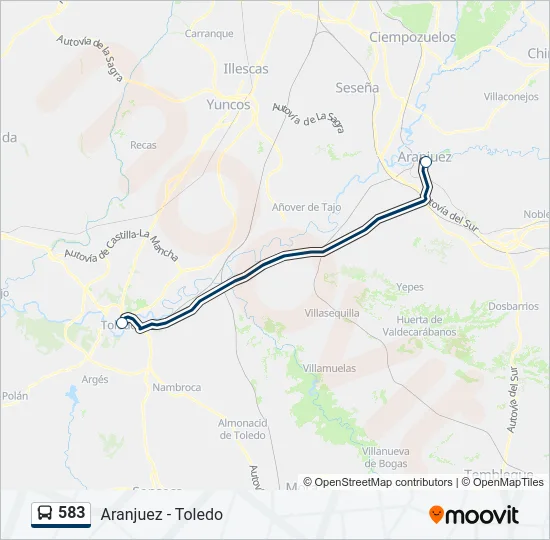 583 Bus Line Map