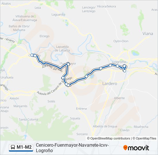 M1-M2 bus Mapa de línia