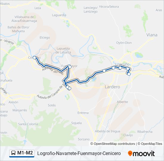 M1-M2 bus Mapa de línia