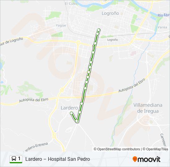 1 bus Mapa de línia