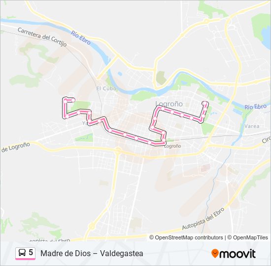 Mapa de 5 de autobús