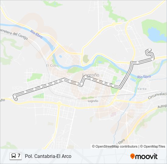 7 bus Mapa de línia