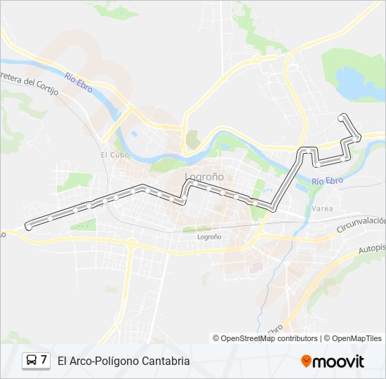 7 bus Mapa de línia