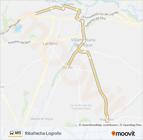 M5 bus Mapa de línia