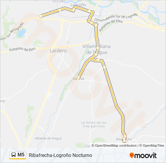 M5 bus Line Map