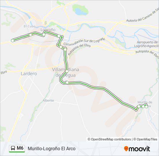 M6 bus Mapa de línia