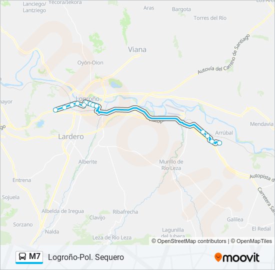 M7 bus Line Map