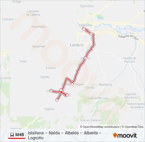 M4B bus Line Map