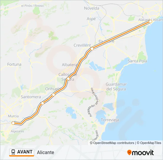 AVANT Train Line Map