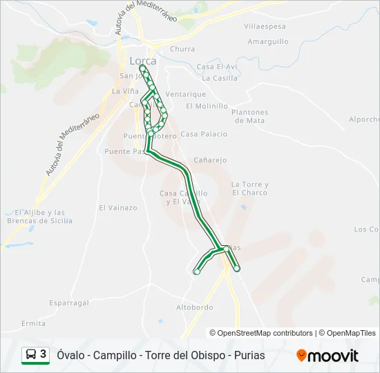 3 Bus Line Map