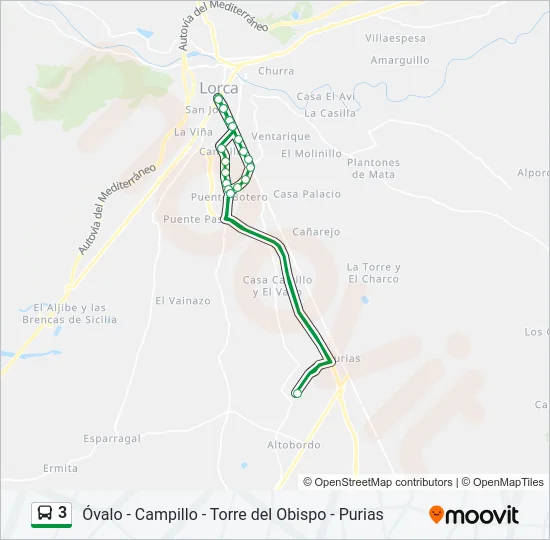 3 Bus Line Map