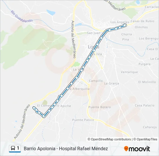 1 Bus Line Map