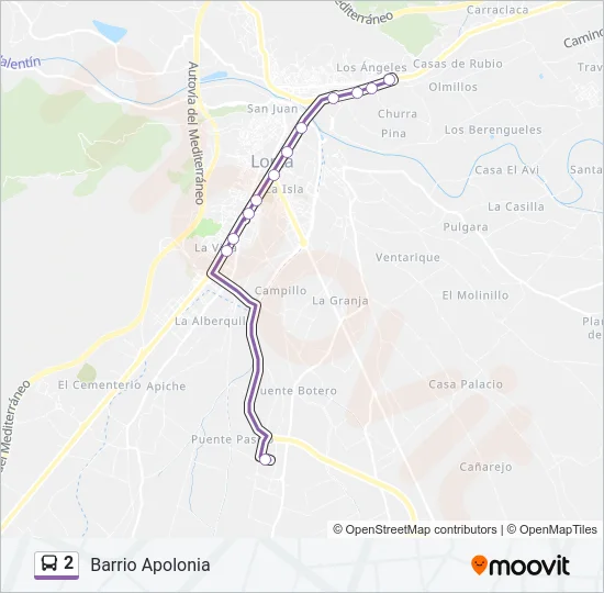 2 Bus Line Map