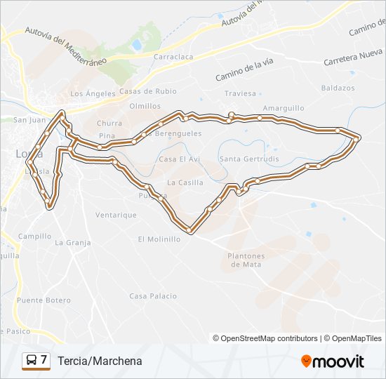 Mapa de 7 de autobús