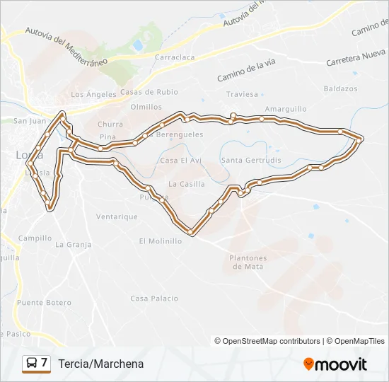 7 Bus Line Map