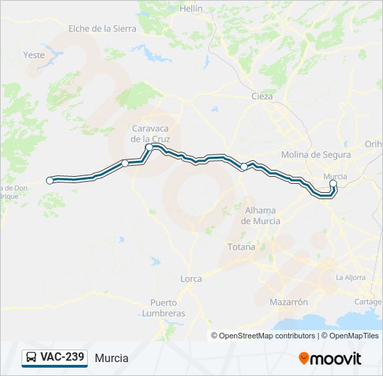 Mapa de VAC-239 de autobús