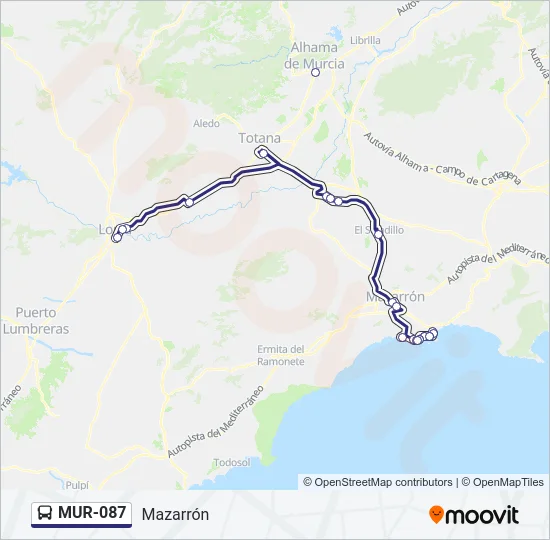 MUR-087 Bus Line Map