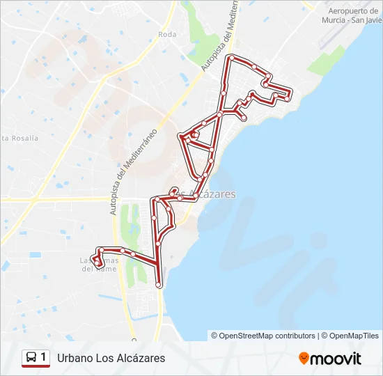 1 Bus Line Map