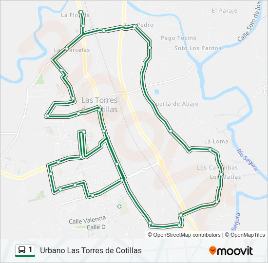 1 bus Mapa de línia