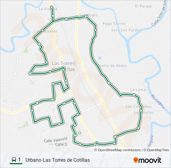 Mapa de 1 de autobús