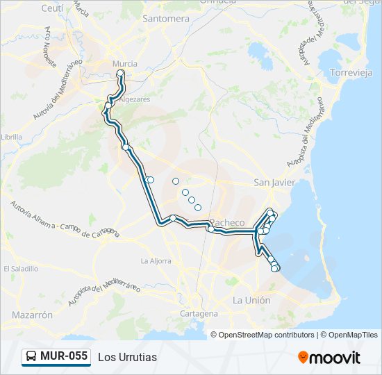 MUR-055 bus Mapa de línia