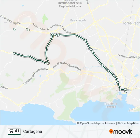 41 Bus Line Map