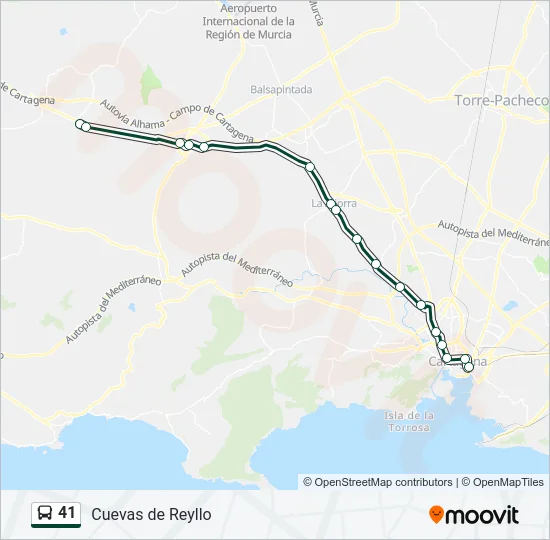 41 Bus Line Map