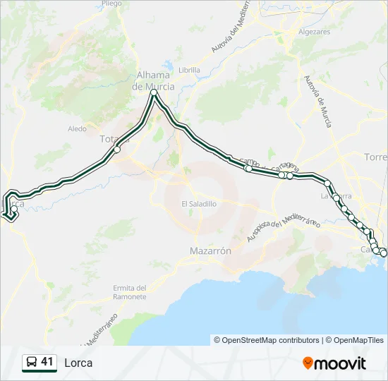 41 Bus Line Map
