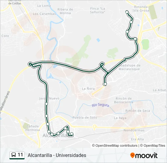 11 Bus Line Map
