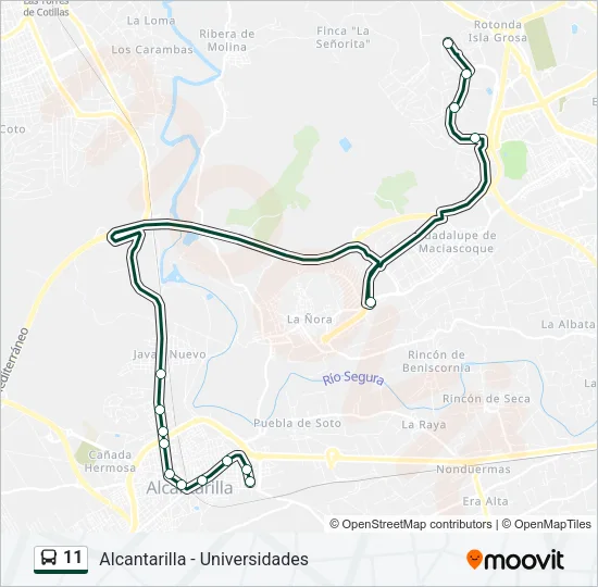 11 Bus Line Map