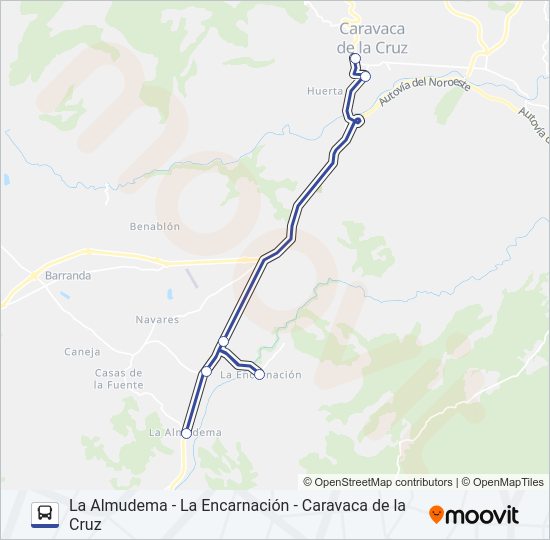 Mapa de 01 CARAVACA de autobús