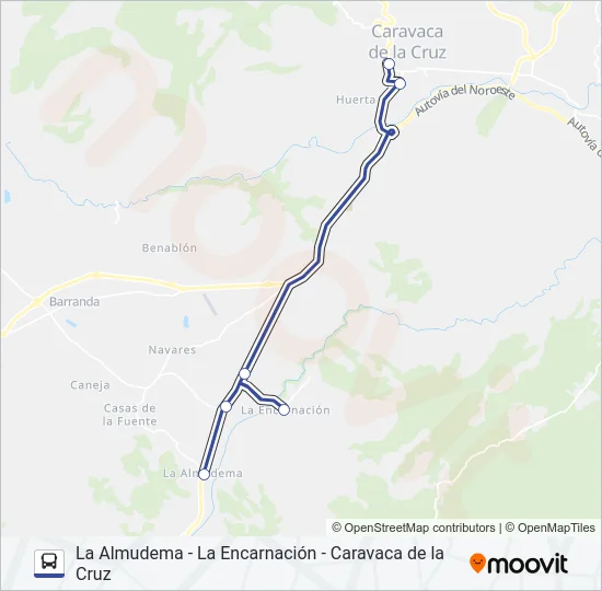 01 CARAVACA Bus Line Map