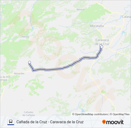 Mapa de 03 MORATALLA de autobús