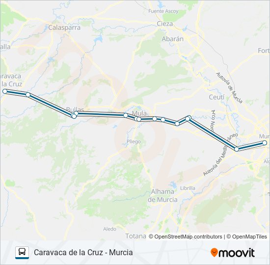 Mapa de MUR-025-1 de autobús