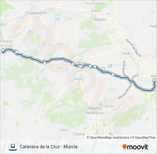MUR-025-1 Bus Line Map