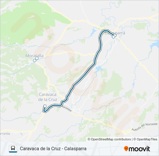 Mapa de MUR-025-2 de autobús
