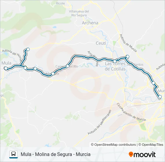 MUR-025-3 Bus Line Map