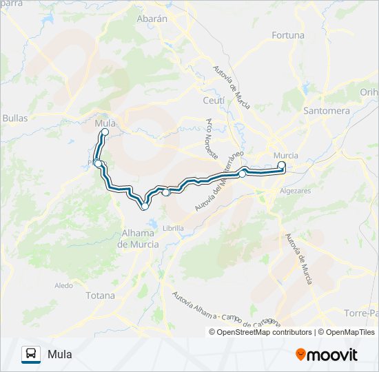 Mapa de MUR-025-5 de autobús