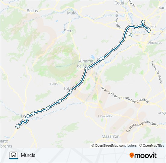 Mapa de MUR-043-1 de autobús