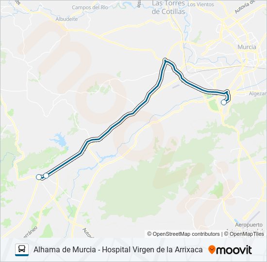 Mapa de MUR-043-2 de autobús