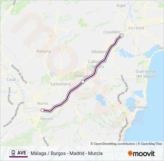 AVE Train Line Map