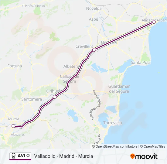 AVLO Train Line Map